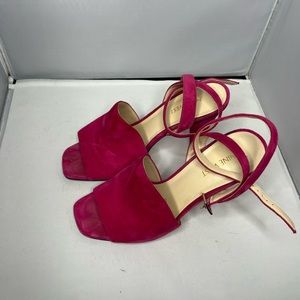 Nine West 7.5 Quilty Hot Pink Suede Heels